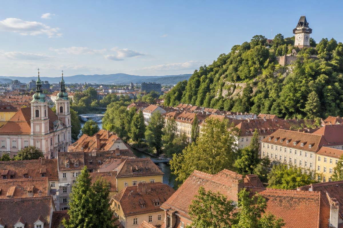 Illustrative Stadtansicht von Graz