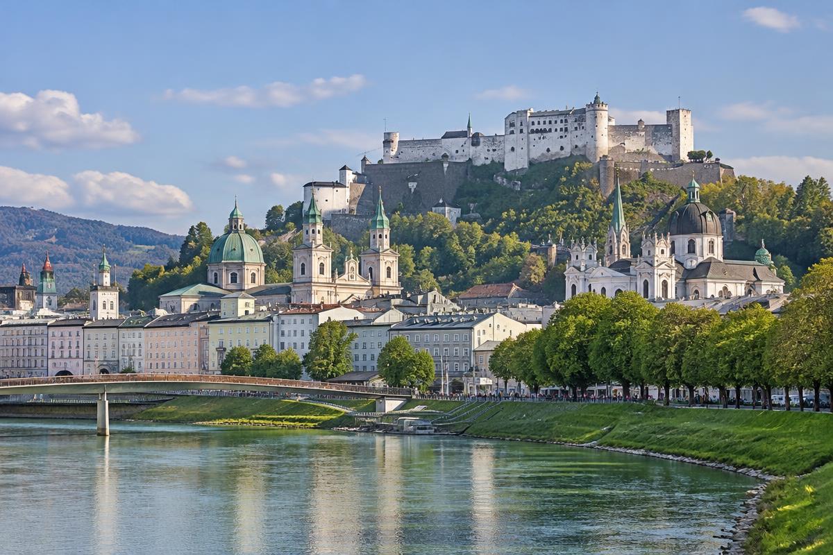 Illustrative Stadtansicht von Salzburg